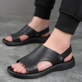 Men Sandals Genuine Leather Sandals Summer Classic Men Shoes Slippers Soft Sandalias Men Roman Walking Footwear