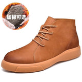 Winter Men Boots Plus Warm Men's Snow Boots Waterproof Men Footwear Leather Men Shoes Outdoor Sneakers Rubber Man Ankle Boots