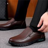 Genuine Leather Shoes Men Brand Footwear Non-slip Thick Sole Fashion Men's Casual Shoes Male High Quality Cowhide Loafers