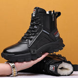 Men Winter Snow Boots Super Warm Men Hiking Boots High Quality Waterproof Leather High Top Men's Boots Outdoor Sneakers