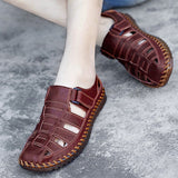 Summer Men's Sandals Genuine Leather Men's Shoes Casual Outdoor Beach Wading Slippers Non-slip Comfort Roman Business Big Size