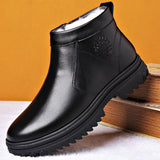 2021 Winter New Genuine Leather Men's Boots Natural Fur Warm Ankle Boots Working Men Footwear Waterproof Snow Boots