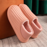 Hnzxzm Woman Waterproof Winter Slippers Plush Lining Warm Sandals Women Thick Bottom Winter Indoor Non-Slip Couples Home Shoes