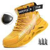 Hnzxzm New Work Safety Boots Winter Shoes Work Boots Indestructible Safety Shoes Men Work Sneakers Men Steel Toe Shoes Men Boots