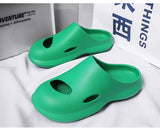 Hnzxzm Unisex New Slippers Men and Women Summer Platform Soft Bottom Light Garden Shoes Beach Flat Non-slip Clogs Home Sandals