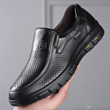 Men Summer Leather Loafers Casual Shoes Breathable Men Sneakers Comfort Male Outdoor Black Rubber Flat Men Shoes Zapatos Hombre