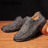 Handmade Leather Shoes Men Casual Sneakers Comfortable Driving Shoe Soft Flat Loafers Men Shoes Hot Sale Moccasins Tooling Shoe