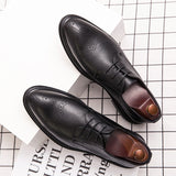 Hnzxzm 2023 Spring Gentleman Oxfords Leather Shoes Luxury Goods Men Shoes Fashion Casual Pointed Toe Formal Business Male Wedding Dress