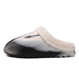 Hnzxzm Unisex Winter Warm Slippers Fur Slippers Waterproof Men Plush Cotton Shoes Non-slip Women Home Indoor Casual Slippers