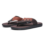 Beach Shoes Men's Flip-Flops Indoor and Outdoor Casual Size Flip-Flops Black Brown Casual Outdoor Slippers Zapatos De Hombre