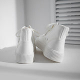 Hnzxzm High-top Casual Canvas Shoes For Women 2023 Fashion Chunky Sneakers Comfortable Ladies Designer Shoes White Sneakers