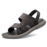 Hnzxzm New Fashion Sandals Men Leather Shoes Flat Mens Beach Sandals Non-slip Summer Holiday Male Footwear Soft Comfortable A4516