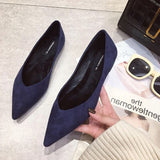 Hnzxzm Fashion Flats for Women Single Shoes Pointed toe Office Lady Shoes Elegant Women Flats Black Blue Red Plus Size 42 A4577