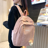 Hnzxzm Stripe Cute Corduroy Woman Backpack Schoolbag For Teenage Girls Boys Luxury Harajuku Female Fashion Bag Student Lady Book Pack