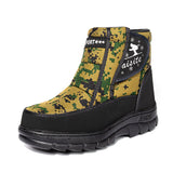 Hnzxzm Buy 2 Get 10% Off New Men's Rain Boots Waterproof Warm Camouflage Boots Outdoor Snow Boots Fishing Leisure Wild Shoes