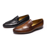 Autumn Summer Style Mens Loafers for Wedding Party Dance Black Brown Genuine Leather Slip on Men's Dress Shoes Casual Business