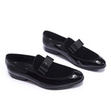 4 Colors Party Wedding Banquet Mens Loafers Patent Leather With Suede Slip On Men Dress Shoes Footwear for Man High Quality