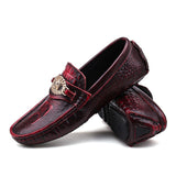 Men's Vintage Leather Crocodile-pattern Shoes Loafers Luxury Casual Driving Casual Shoes with Men Loafers Shoes Size 38-45