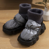 Hnzxzm 2022 New style Winter Men's Fluffy Furry High Top Snow Boots Fashion women's Cotton Slippers Indoor Outdoor Waterproof Slipper