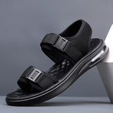 New Summer Shoes Men Sandals Soft Cloth Summer Holiday Mens Beach Sandals Flat Non-slip Male Footwear Black A4520