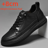 Hnzxzm Italy High Quality All white Men's Leather Casual Shoes Increase Simple Pure Black Sneakers Breathable Sneakers  luxury shoes