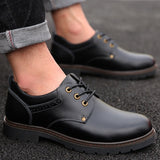 Genuine Leather Shoes Men Footwear Men Casual Shoes High Quality Man Business Shoes Fashion Brand Male Booties Black Brown A1759