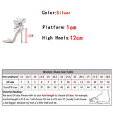 Hnzxzm Elegant Party Wedding Sandals Women Mesh Bowknot Summer Sexy Open Toe 12CM Stripper Heels PVC Transparent Shoe Size 35-42