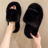 Hnzxzm Plus Size Women Fur Slippers Platform 2023 Indoor Non Slip Rubber Fashion Flat Ladies House Shoes Ytmtloy Zapatillas Mujer Casa