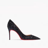 Hnzxzm 2022 New Super Pointed Pumps Women's Thin Heels Black Silver Sequins Sexy Fashion Single Shoes