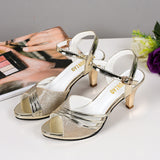Hnzxzm Peep toe High Heels Sandals Women Summer Shoes Fashion Brand Women Sandals Casual Lady Heels 6cm Gold Silver Pink A3422