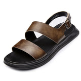 Summer Thick-Soled Sandals Leather All-Match Tide Shoes Beach Casual Breathable Non-Slip Outer Wear Men's Sandals And Slippers