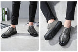 Hnzxzm New Arrival Spring Autumn Brand Mens Brogues Shoes Flat Soft Leather Mens Casual Shoes Fashion Male Footwear Black Grey A4853