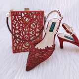 Hnzxzm New Hollow Coral Pattern Design Fashionable And Elegant Wear Comfortable Ladies Pointed Toe Shoes And Bag