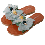 Hnzxzm Women's Platform Slippers Exquisite Bow Tie Trend Fashion Summer Beach Home Soft Ladies Sandals Outdoor Flat Shoes