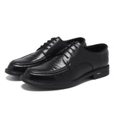 New Fashion Genuine Leather Shoes Men Business Shoes Flat Cow Leather Mens Casual Shoes Brand Male Footwear Black A4742