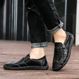 Brand Flat Men's Casual Shoes Handmade Soft Leather Loafers Hot Sale Men Driving Shoes Sneakers Moccasins Big Size Outdoor Shoes