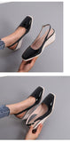 Hnzxzm Fashion Ladies High Heels Women Wedges Shoes Brand Woman Party Shoes Elegant Women Pumps Plus Size 42 Wedge Heel 10cm A4762