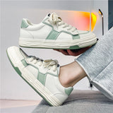 Men's Casual Shoes 2022 New Low-Top Comfortable Microfiber Leather Men's Sneakers Lace-up White Fashion Male Vulcanized Shoes