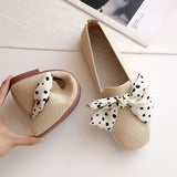 Women's Loafers Flats Shoes for Women 2022 Bowknot Ballet Footwear Female Office Shallow Ladies Soft Butterfly-Knot Polka Dots