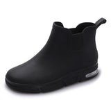 Hnzxzm Men Rainboots Waterproof Rain Boots Ankle Fishing Car Wash Water Shoes PVC Male Winter Fashion Outdoor Flat Non-slip Comfortable