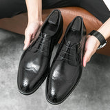 Hnzxzm Fashion Oxford Shoes Men Luxury Shoes Men Black Wedding Dress Business Prom Men Shoes New Classic Boos Office Leather Shoes