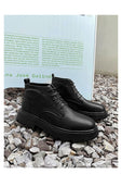 Hnzxzm New Fashion Shoes Men Boots Black Street Style Thick Sole Mens Ankle Boots Autumn Early Winter Male Footwear A4851