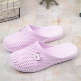 Cute Summer Hole Sandals Flats Bottom Home Slide Girl Slippers Soft Non-Slip Indoor Outdoor Leisure Bathroom Beach Mesh Shoes
