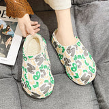 2022 NEW Design Couple Waterproof Cotton Slippers Women Winter House Slippers Winter Thick Bottom Warm Shoes for Mens Flip Flops