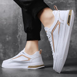 Men Sneakers Outdoor Fashion Microfiber Leather Trend Walking Shoes Breathable Slip-on Men Loafers Non-Slip Running Shoes Male