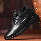 Hnzxzm 2023 New Men's Vulcanize Shoes Men Casual Shoes PU Leather Design Shoes Height Increase 6-8CM Gym Business Fashion Male Sneakers
