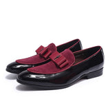 4 Colors Party Wedding Banquet Mens Loafers Patent Leather With Suede Slip On Men Dress Shoes Footwear for Man High Quality