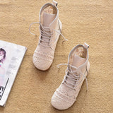 New Summer Boots Women Shoes Pink White Sweet Ladies Ankle Boots Casual Woman Summer Shoes High top A2390