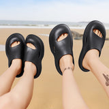 Hnzxzm Unisex New Slippers Men and Women Summer Platform Soft Bottom Light Garden Shoes Beach Flat Non-slip Clogs Home Sandals