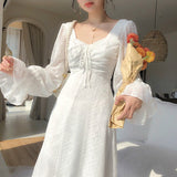 Vintage Fairy Dress Women Elegant Designer Chiffon Dress Long Sleeve French Party Midi Dress Casual Women&#39;s Clothing Autumn 2022